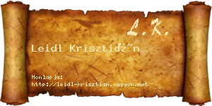 Leidl Krisztián névjegykártya