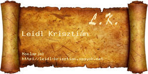 Leidl Krisztián névjegykártya